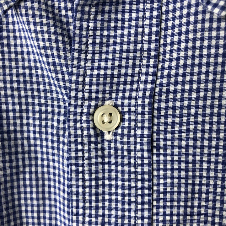 Ralph Lauren CUSTOM FIT Gingham Check Long Sleeve Button Down Check Shirt Men's XL cotton blue type Vintage Second Hand