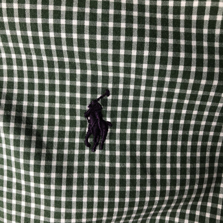 Ralph Lauren Classic Fit Long Sleeve Button-Down Check Shirt, Men's Size Small cotton green type Vintage Second Hand