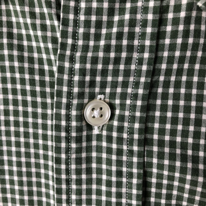 Ralph Lauren Classic Fit Long Sleeve Button-Down Check Shirt, Men's Size Small cotton green type Vintage Second Hand
