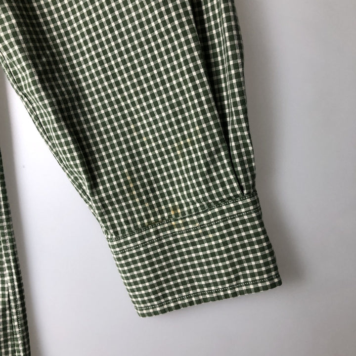 Ralph Lauren Classic Fit Long Sleeve Button-Down Check Shirt, Men's Size Small cotton green type Vintage Second Hand