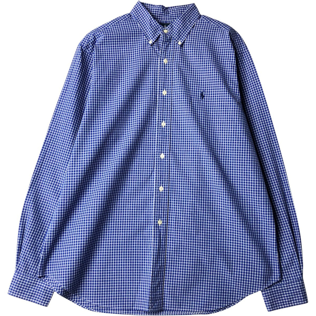 Ralph Lauren Classic Fit Long Sleeve Button Down Check Shirt Men's XL cotton blue type Vintage Second Hand