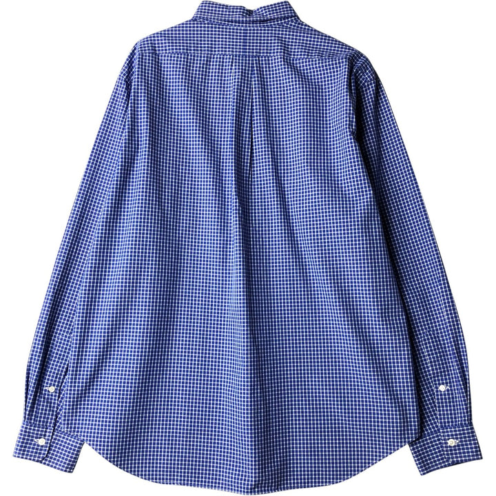Ralph Lauren Classic Fit Long Sleeve Button Down Check Shirt Men's XL cotton blue type Vintage Second Hand
