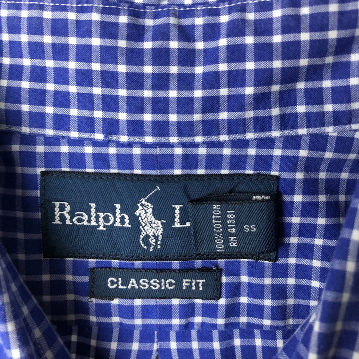 Ralph Lauren Classic Fit Long Sleeve Button Down Check Shirt Men's XL cotton blue type Vintage Second Hand