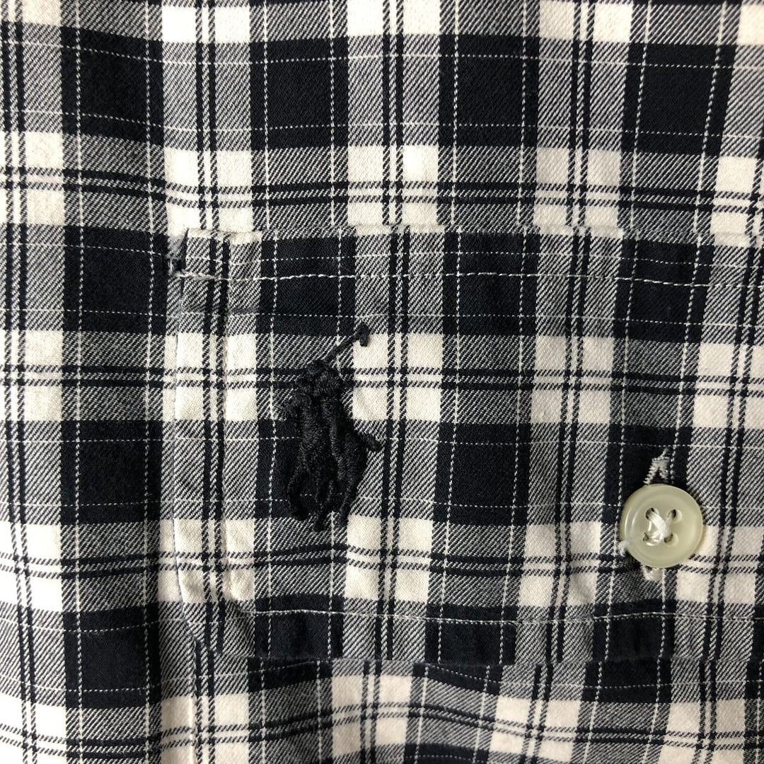 Ralph Lauren POLO by Ralph Lauren CLASSIC FIT long sleeve cotton check shirt, men's XL size cotton black type Vintage Second Hand