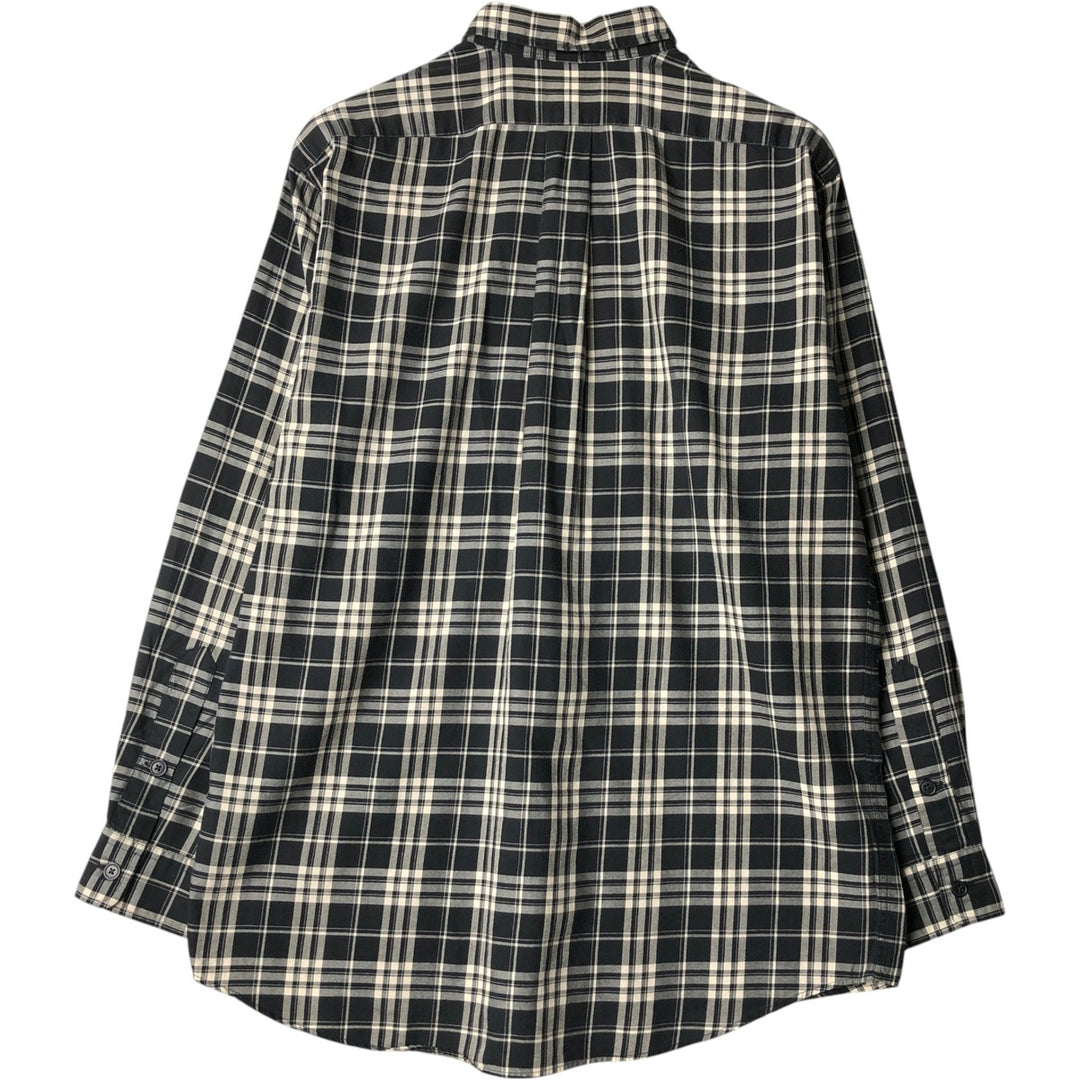 Ralph Lauren POLO by Ralph Lauren BENFORD Long-Sleeve Cotton Check Shirt, Men's Size M (approx.) cotton black type Vintage Second Hand