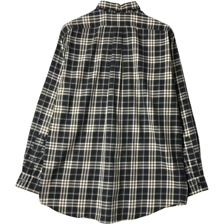 Ralph Lauren POLO by Ralph Lauren BENFORD Long-Sleeve Cotton Check Shirt, Men's Size M (approx.) cotton black type Vintage Second Hand