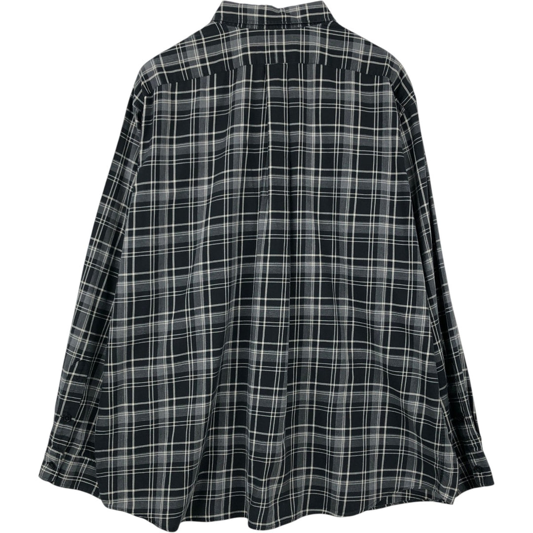 Ralph Lauren POLO by Ralph Lauren BENFORD Long-Sleeve Cotton Check Shirt, Men's Size XXL (approx.) cotton black type Vintage Second Hand