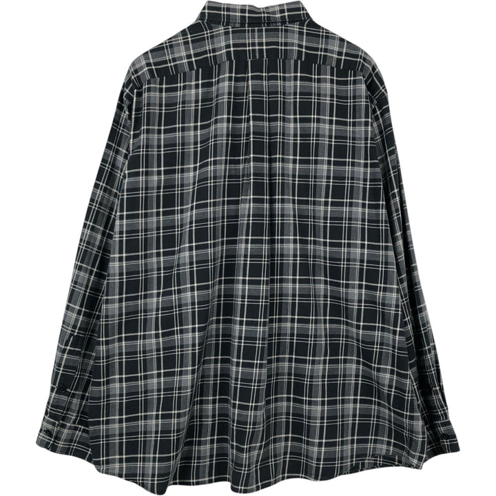 Ralph Lauren POLO by Ralph Lauren BENFORD Long-Sleeve Cotton Check Shirt, Men's Size XXL (approx.) cotton black type Vintage Second Hand