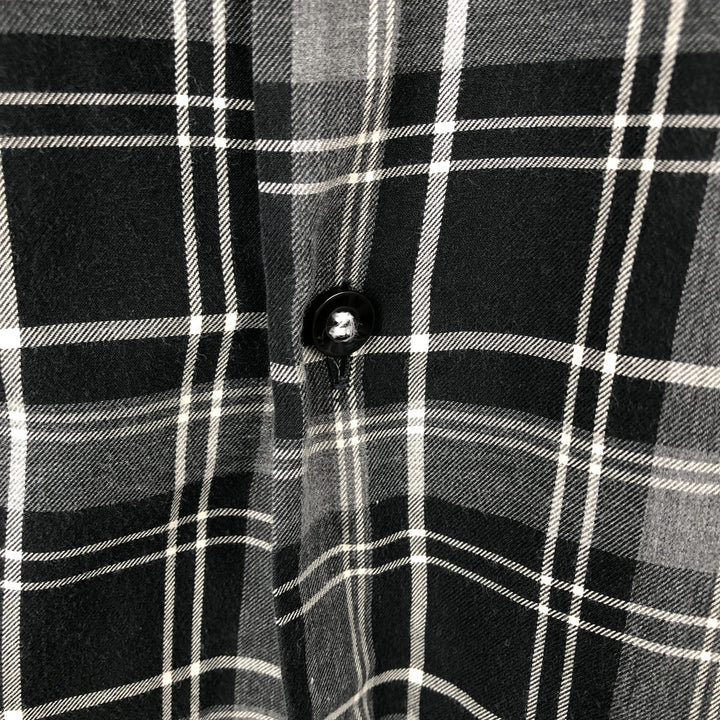 Ralph Lauren POLO by Ralph Lauren BENFORD Long-Sleeve Cotton Check Shirt, Men's Size XXL (approx.) cotton black type Vintage Second Hand