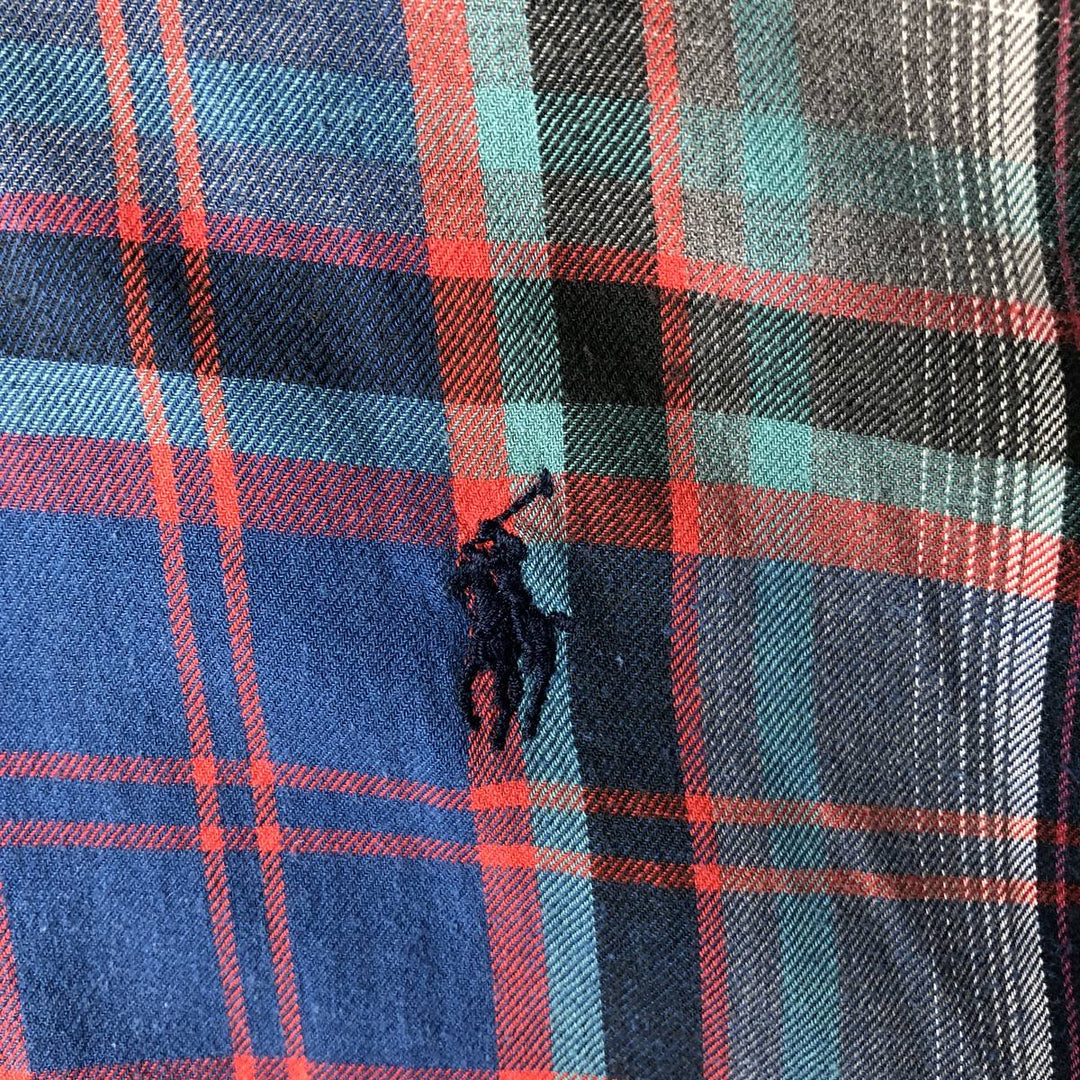 Ralph Lauren BLAIRE long sleeve button down check shirt, men's size L cotton blue type Vintage Second Hand