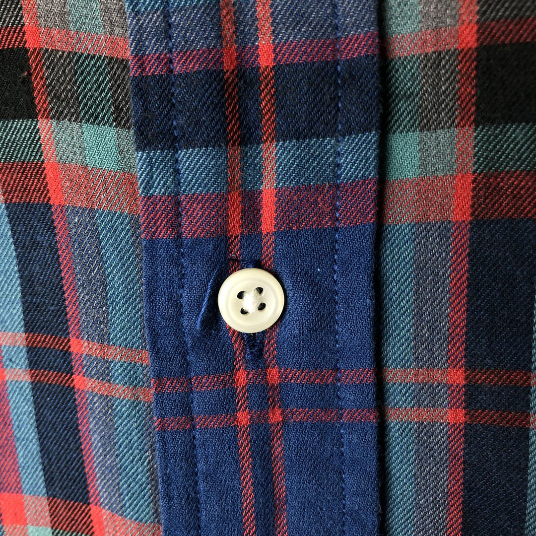 Ralph Lauren BLAIRE long sleeve button down check shirt, men's size L cotton blue type Vintage Second Hand