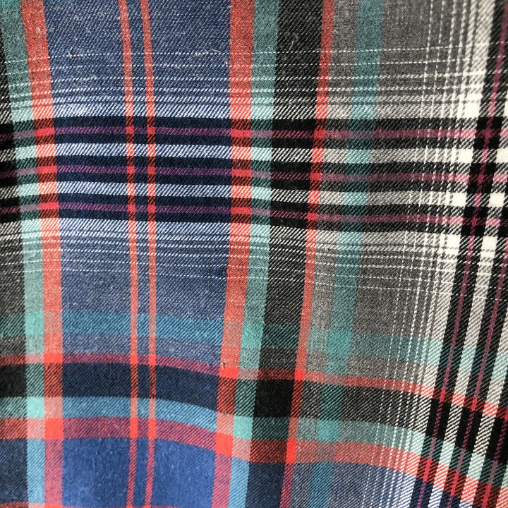 Ralph Lauren BLAIRE long sleeve button down check shirt, men's size L cotton blue type Vintage Second Hand