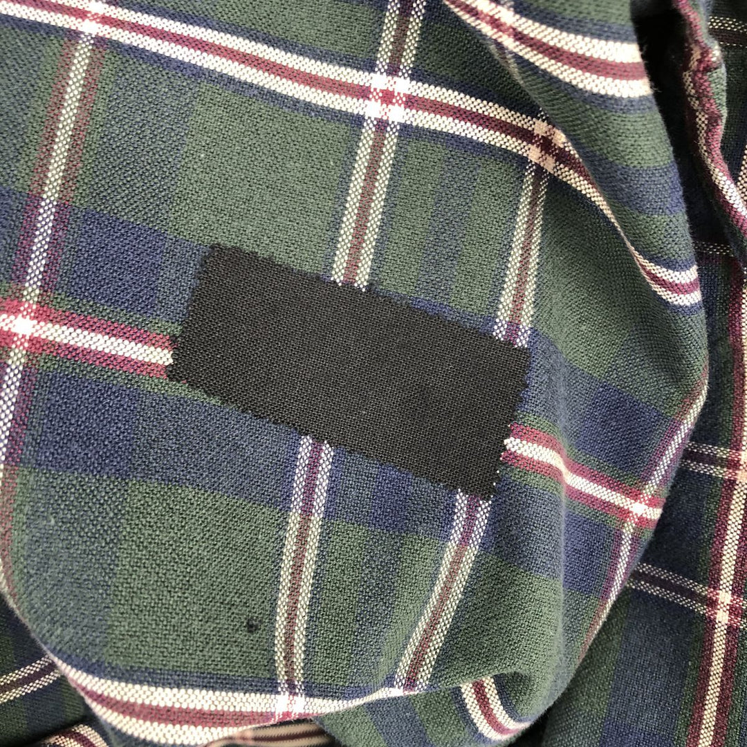 Ralph Lauren BIG SHIRT Long sleeve button-down check shirt Men's XL size cotton Green type dark green Vintage Second Hand