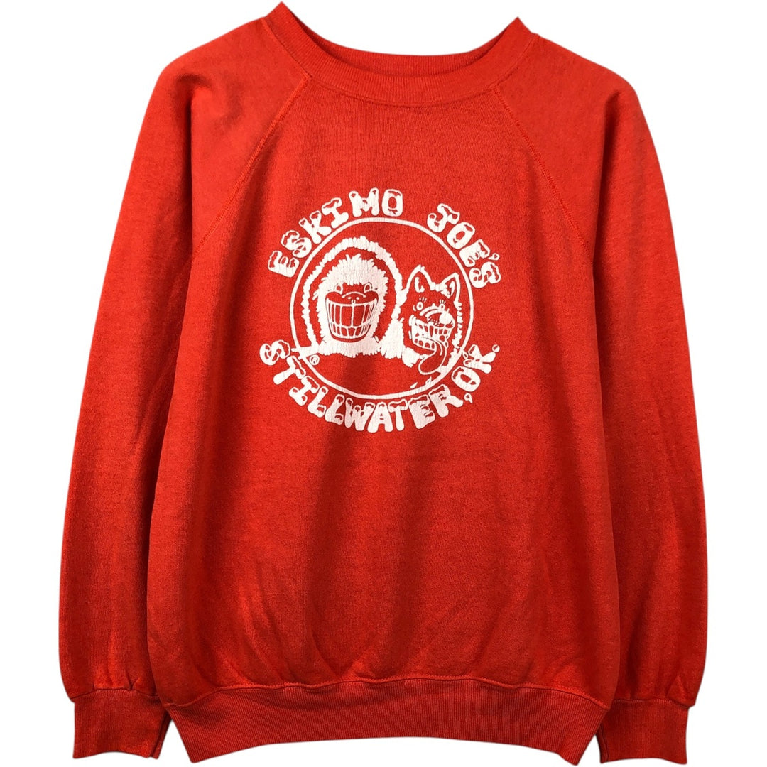 1980'S Hanes Eskimo Joes Blue Tag Advertising Sweatshirt, Made in USA, Men's Size M (approx.) cotton orange type Vintage Second Hand