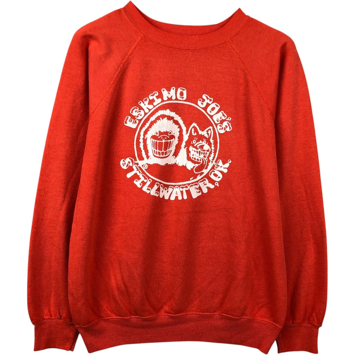 1980'S Hanes Eskimo Joes Blue Tag Advertising Sweatshirt, Made in USA, Men's Size M (approx.) cotton orange type Vintage Second Hand