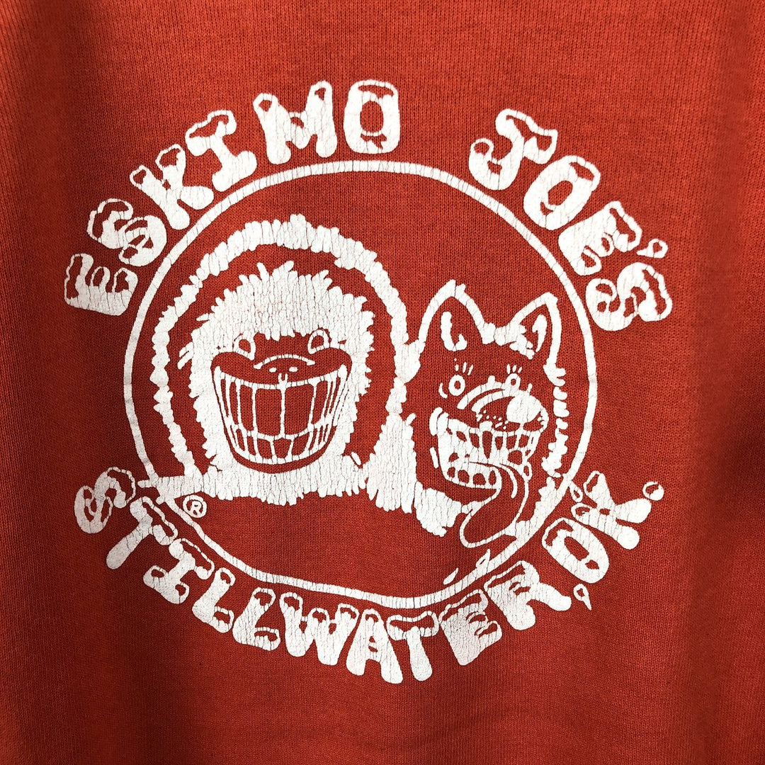 1980'S Hanes Eskimo Joes Blue Tag Advertising Sweatshirt, Made in USA, Men's Size M (approx.) cotton orange type Vintage Second Hand