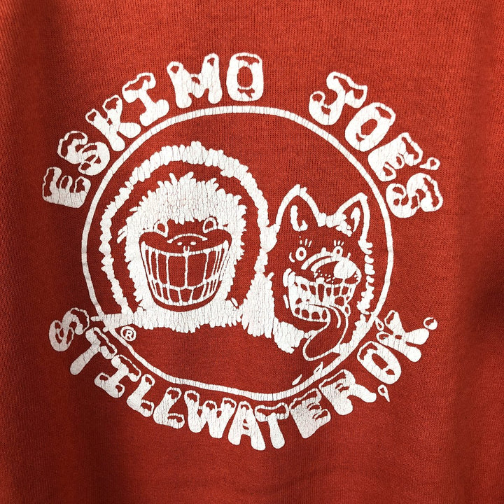 1980'S Hanes Eskimo Joes Blue Tag Advertising Sweatshirt, Made in USA, Men's Size M (approx.) cotton orange type Vintage Second Hand