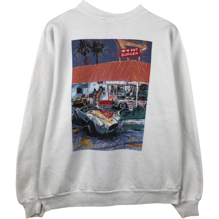 90s-00'S Hanes In & Out Burger Advertising Sweatshirt, Men's Size XL (approx.) cotton white type Vintage Second Hand