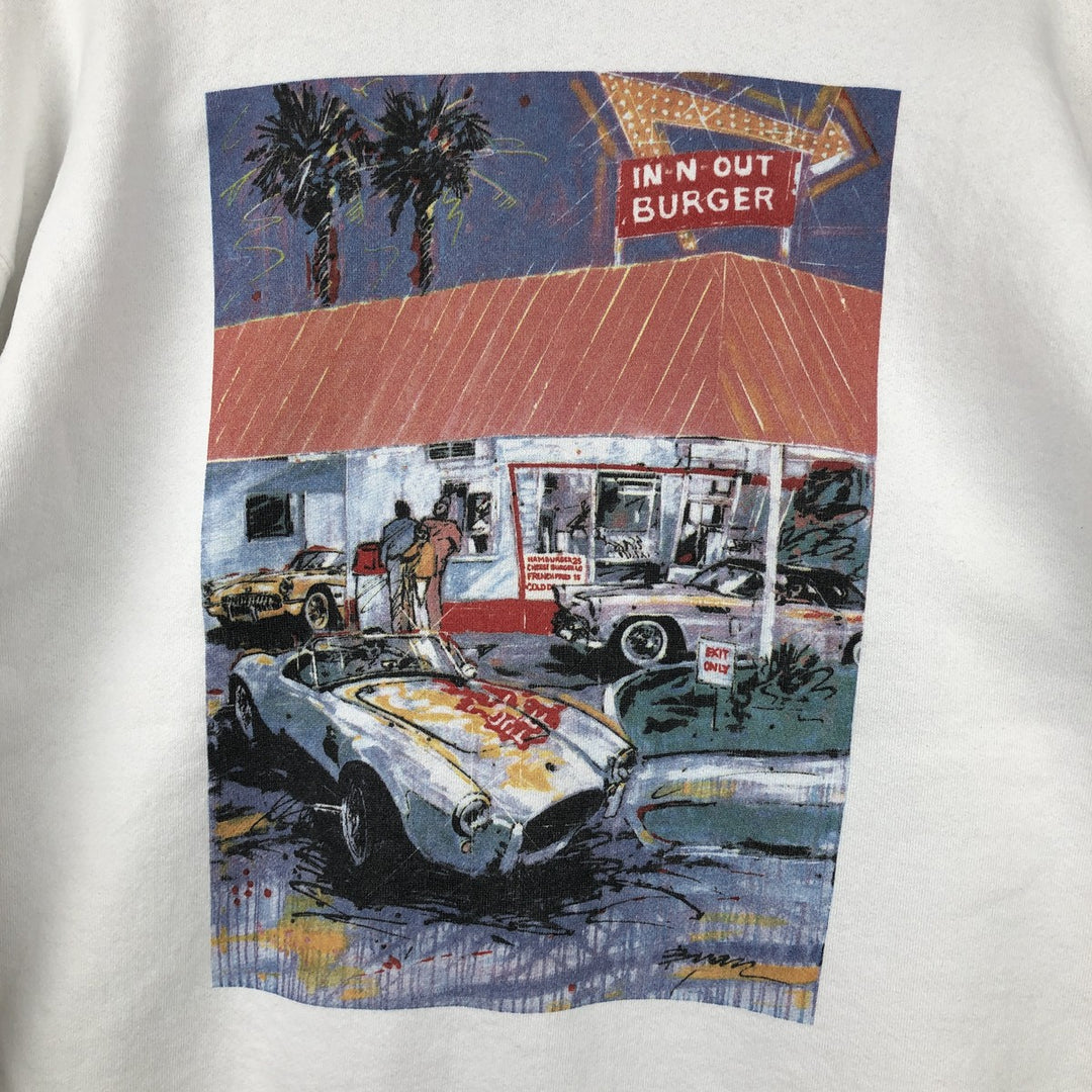 90s-00'S Hanes In & Out Burger Advertising Sweatshirt, Men's Size XL (approx.) cotton white type Vintage Second Hand