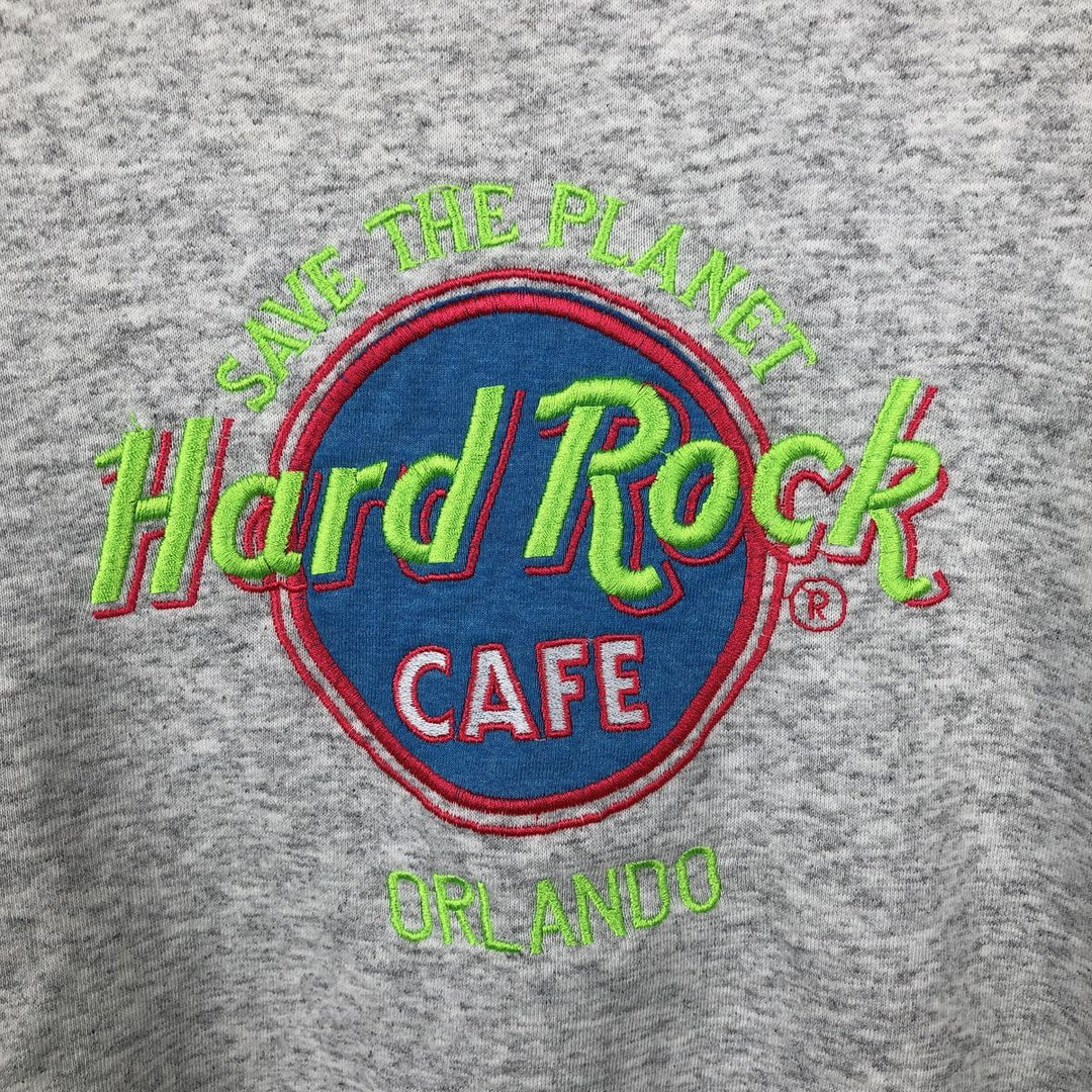 90'S PLUMA SANTEE SWEATS Hard Rock Cafe Advertising Sweatshirt, Made in USA, Men's XL equivalent. polyester gray type Vintage Second Hand