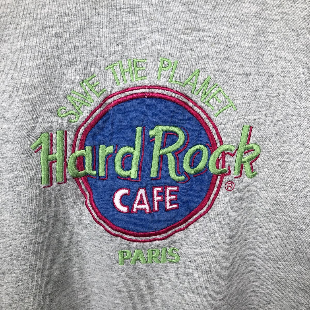 90'S Screen Stars Hard Rock Cafe Advertising Sweatshirt (Men's XL equivalent) cotton gray type Vintage Second Hand