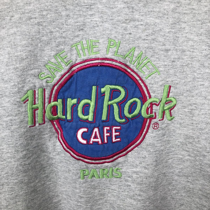 90'S Screen Stars Hard Rock Cafe Advertising Sweatshirt (Men's XL equivalent) cotton gray type Vintage Second Hand