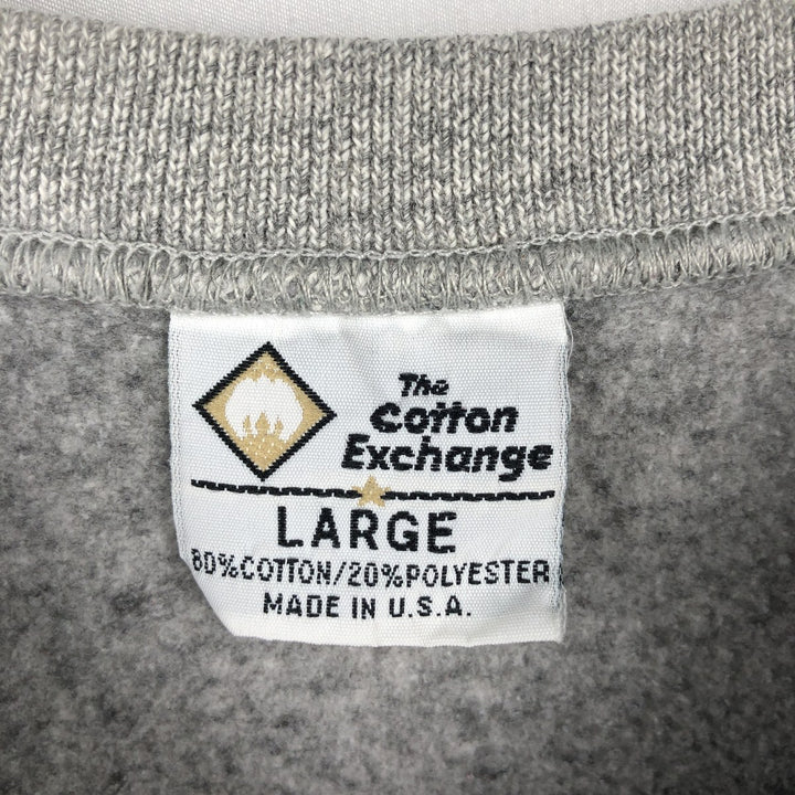 The Cotton Exchange College Sweatshirt, Made in USA, Men's Size L cotton gray type Vintage Second Hand