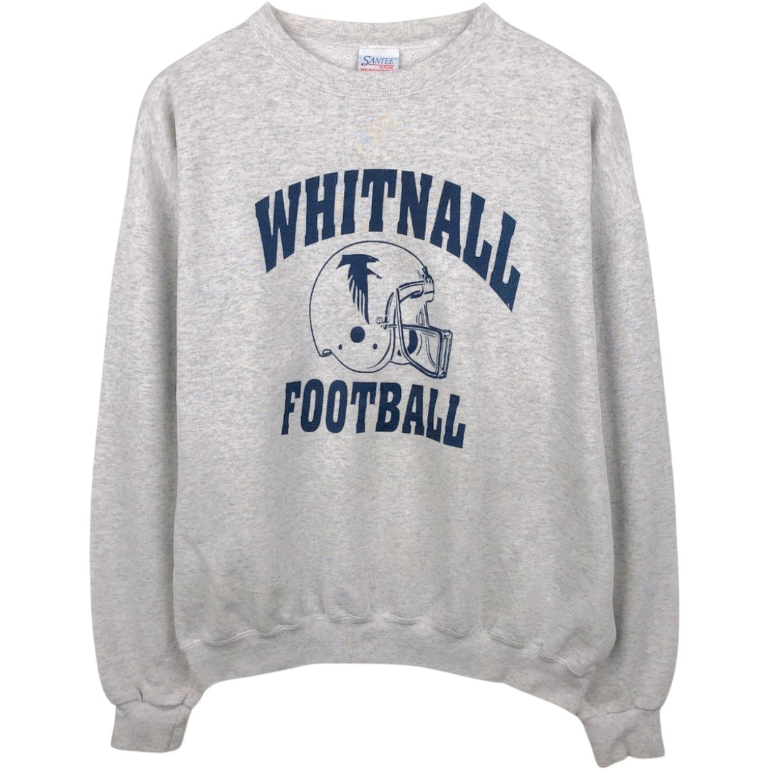 90'S Santee Heavy Weight Triple Print College Sweatshirt, Made in USA, Men's XL equivalent, Vintage cotton gray type Vintage Second Hand