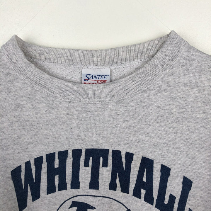 90'S Santee Heavy Weight Triple Print College Sweatshirt, Made in USA, Men's XL equivalent, Vintage cotton gray type Vintage Second Hand