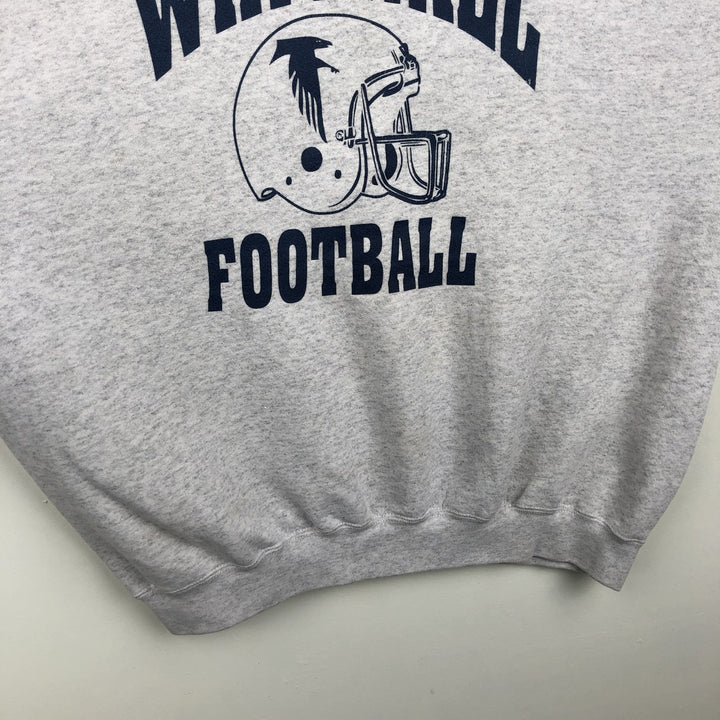 90'S Santee Heavy Weight Triple Print College Sweatshirt, Made in USA, Men's XL equivalent, Vintage cotton gray type Vintage Second Hand