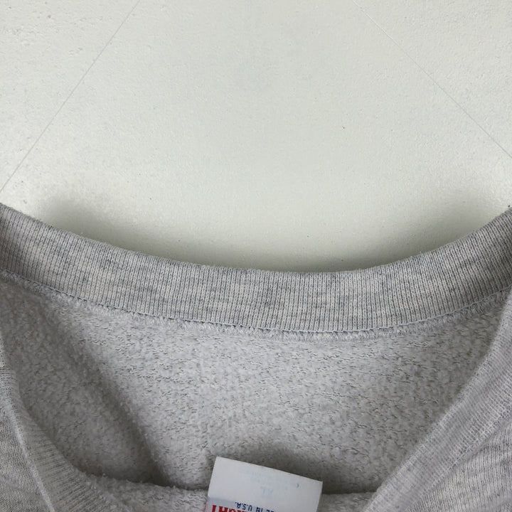 90'S Santee Heavy Weight Triple Print College Sweatshirt, Made in USA, Men's XL equivalent, Vintage cotton gray type Vintage Second Hand