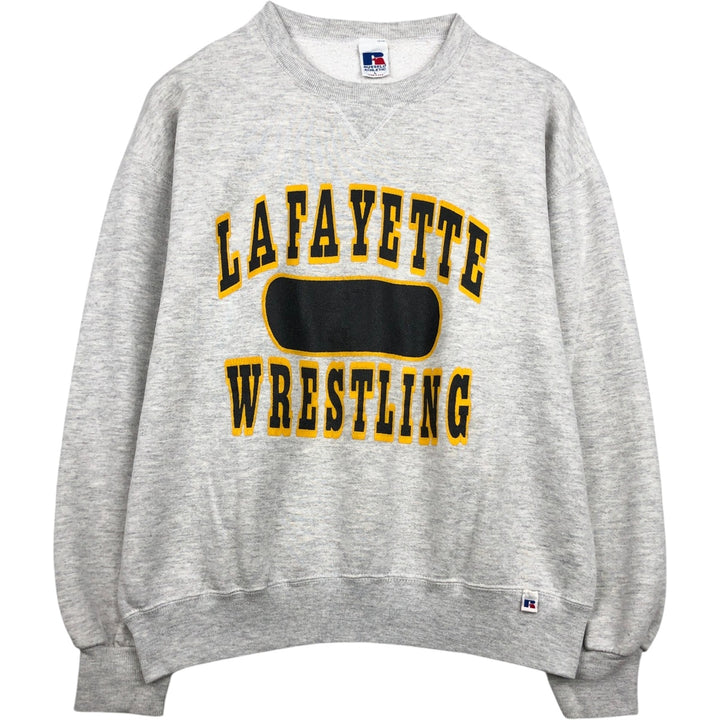 90'S Russell College Sweatshirt, Made in USA, Men's L, Vintage cotton gray type Vintage Second Hand