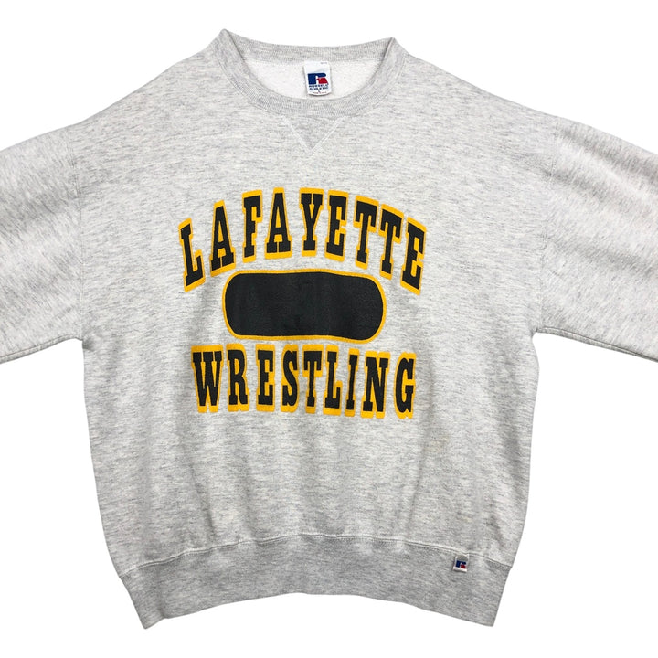 90'S Russell College Sweatshirt, Made in USA, Men's L, Vintage cotton gray type Vintage Second Hand
