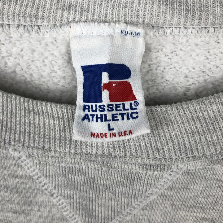 90'S Russell College Sweatshirt, Made in USA, Men's L, Vintage cotton gray type Vintage Second Hand