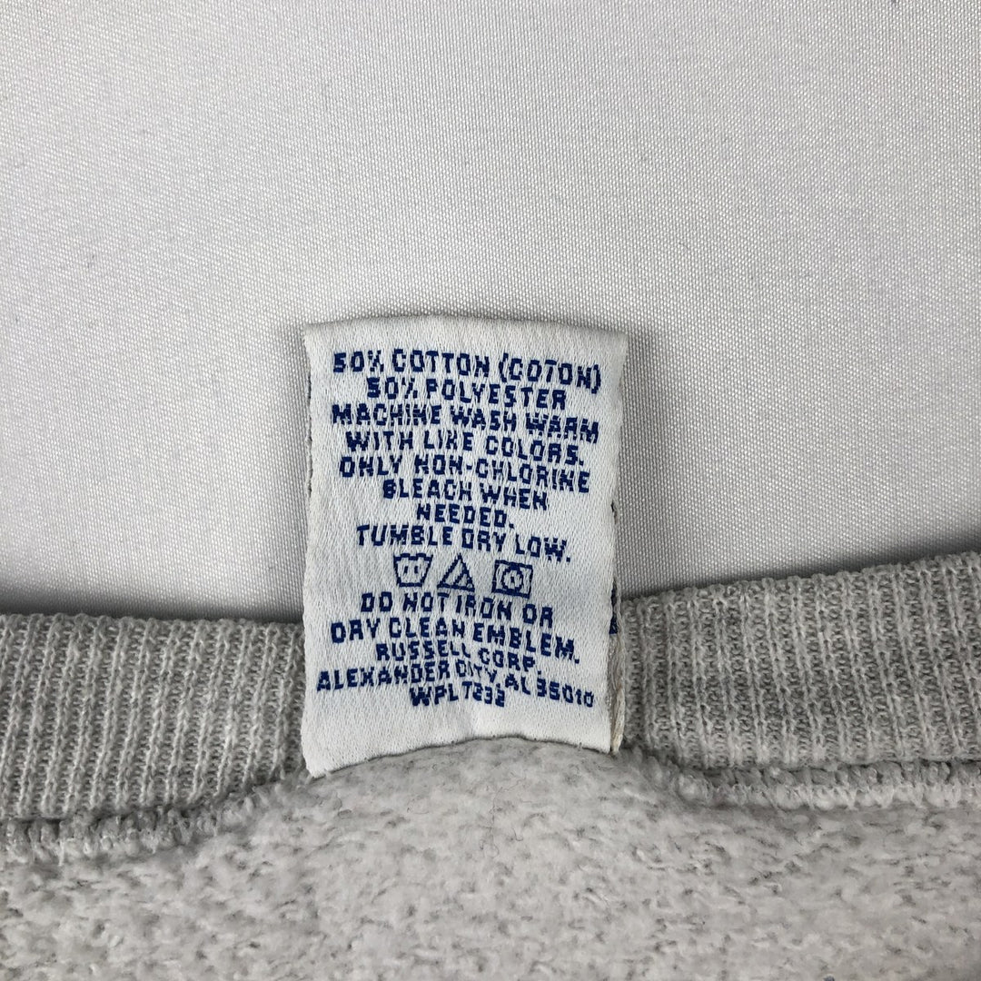 90'S Russell College Sweatshirt, Made in USA, Men's L, Vintage cotton gray type Vintage Second Hand