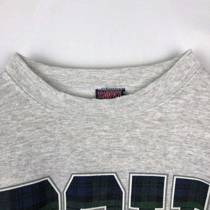 SAVVY College Sweatshirt, Made in USA, Men's XXL equivalent. polyester gray type Vintage Second Hand