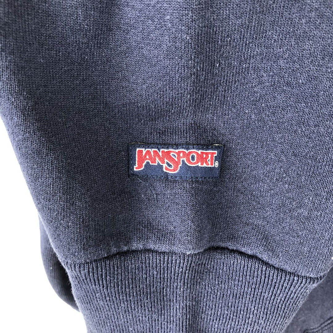 90'S Jansport College Sweatshirt, Made in USA, Men's XL, Vintage polyester navy blue type Vintage Second Hand