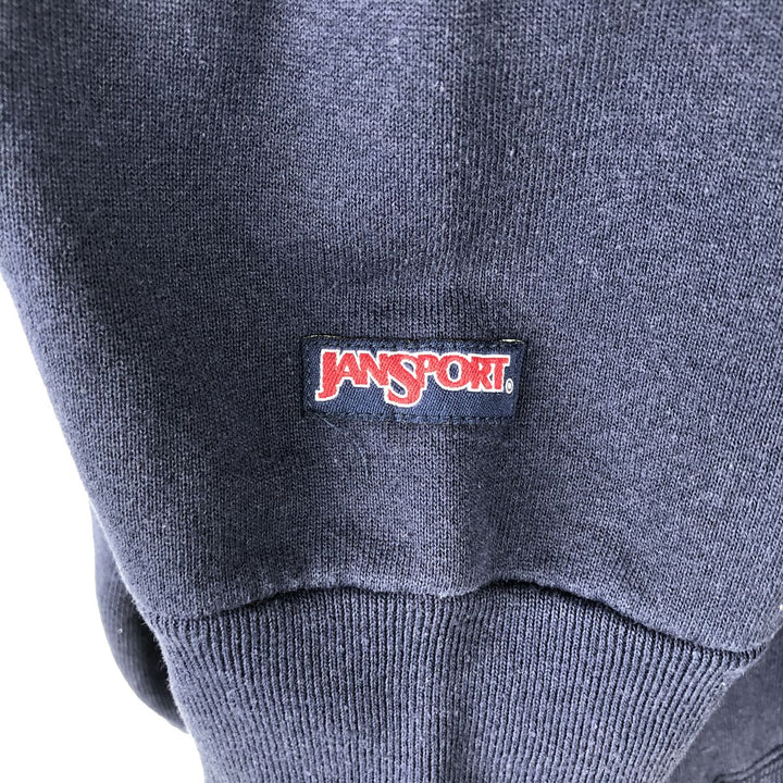 90'S Jansport College Sweatshirt, Made in USA, Men's XL, Vintage polyester navy blue type Vintage Second Hand