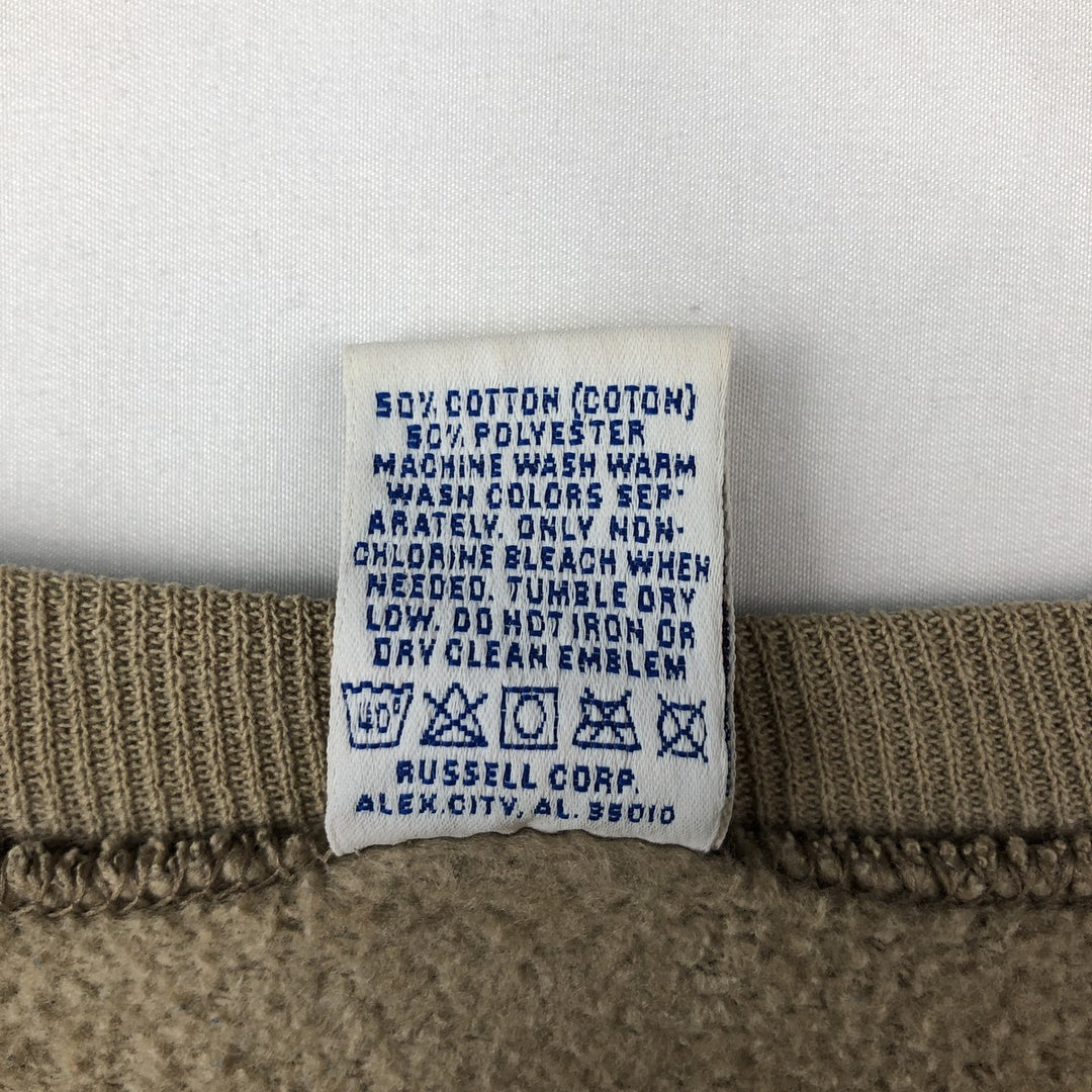 90'S Russell College Sweatshirt, Made in USA, Men's XL, Vintage cotton Beige type Vintage Second Hand