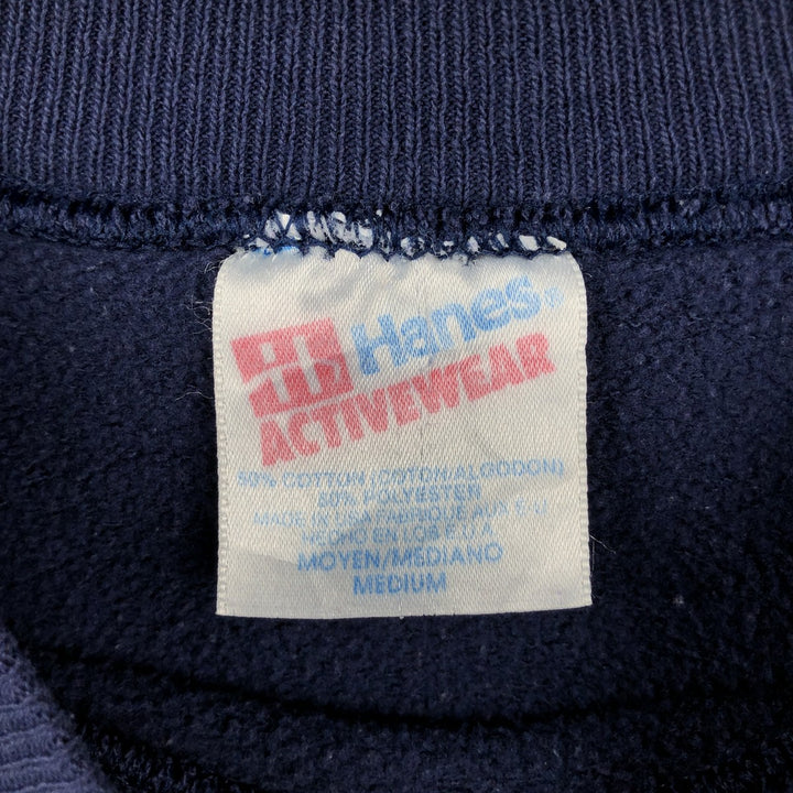 90'S Hanes College Character Sweatshirt, Made in USA, Men's Size M (approx.), Vintage cotton navy blue type Vintage Second Hand