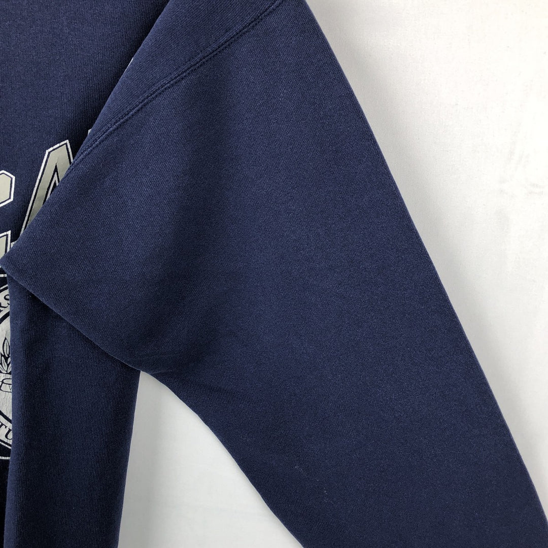 90'S Hanes College Character Sweatshirt, Made in USA, Men's Size M (approx.), Vintage cotton navy blue type Vintage Second Hand