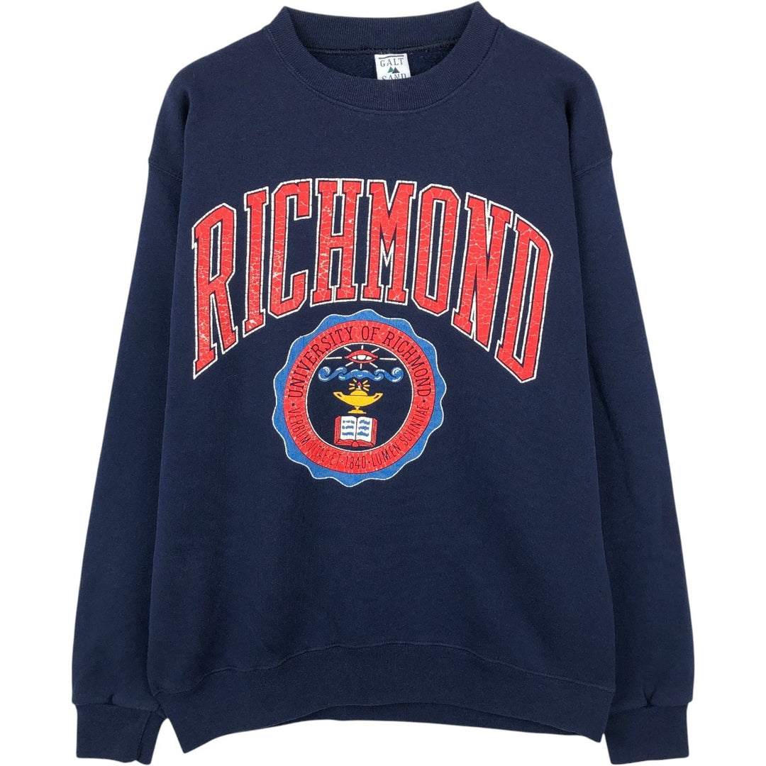 GALT SAND College Sweatshirt, Made in USA, Men's Size L cotton navy blue type Vintage Second Hand