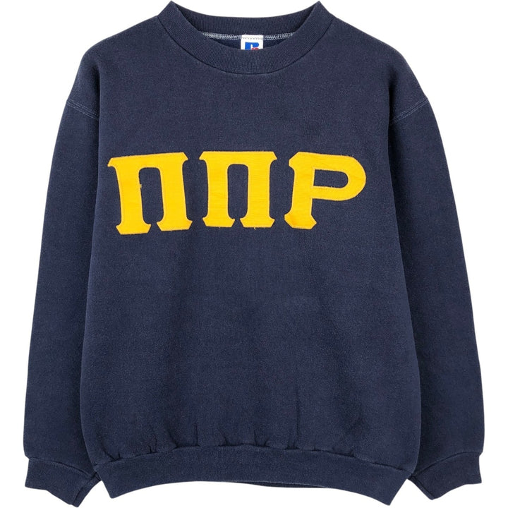 90'S Russell College Sweatshirt, Made in USA, Men's M, Vintage cotton navy blue type Vintage Second Hand