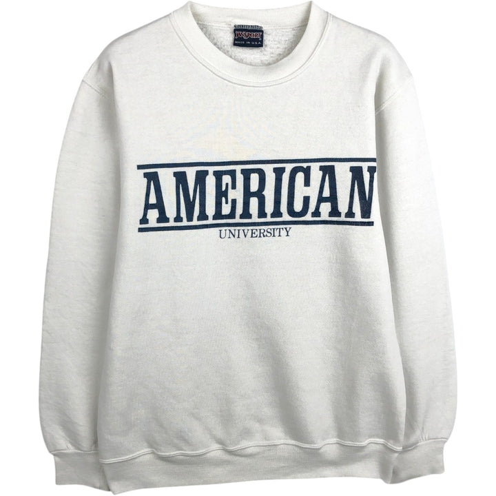 90'S Jansport College Sweatshirt, Made in USA, Men's M, Vintage polyester ivory Vintage Second Hand