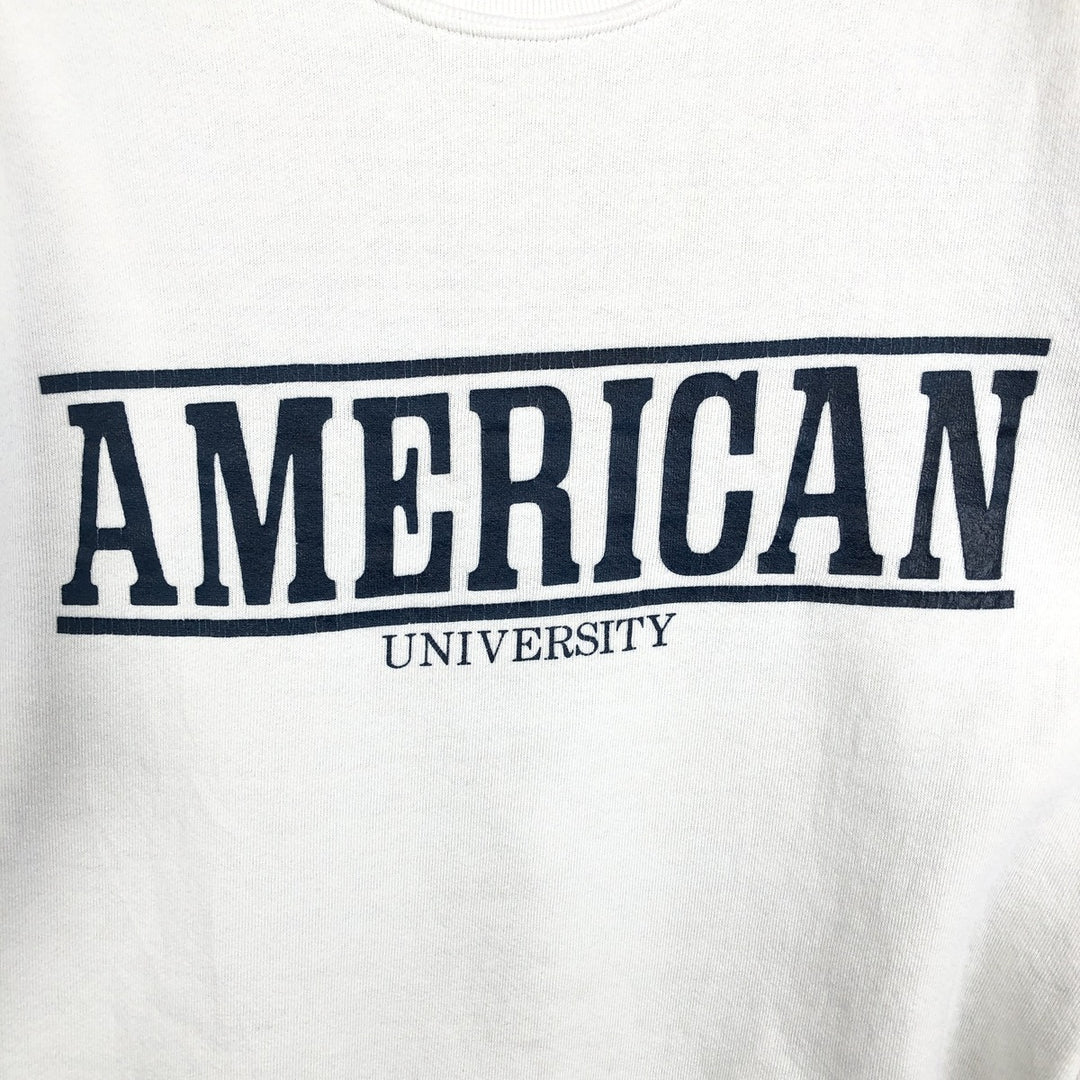 90'S Jansport College Sweatshirt, Made in USA, Men's M, Vintage polyester ivory Vintage Second Hand