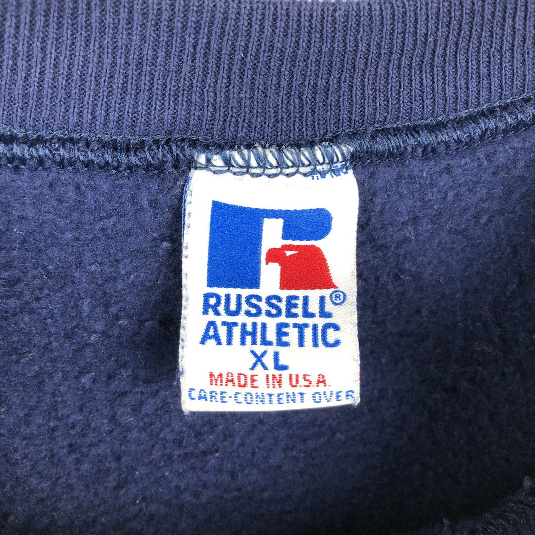 90'S Russell College Sweatshirt, Made in USA, Men's XL, Vintage cotton navy blue type Vintage Second Hand