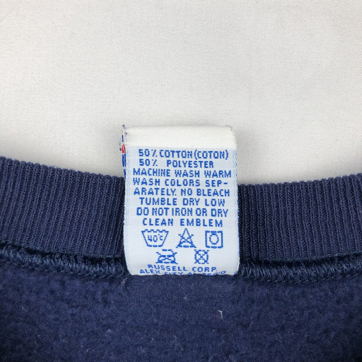 90'S Russell College Sweatshirt, Made in USA, Men's XL, Vintage cotton navy blue type Vintage Second Hand