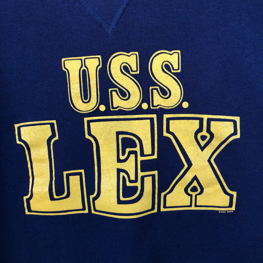 90'S Russell College Sweatshirt, Made in USA, Men's XL, Vintage cotton navy blue type Vintage Second Hand