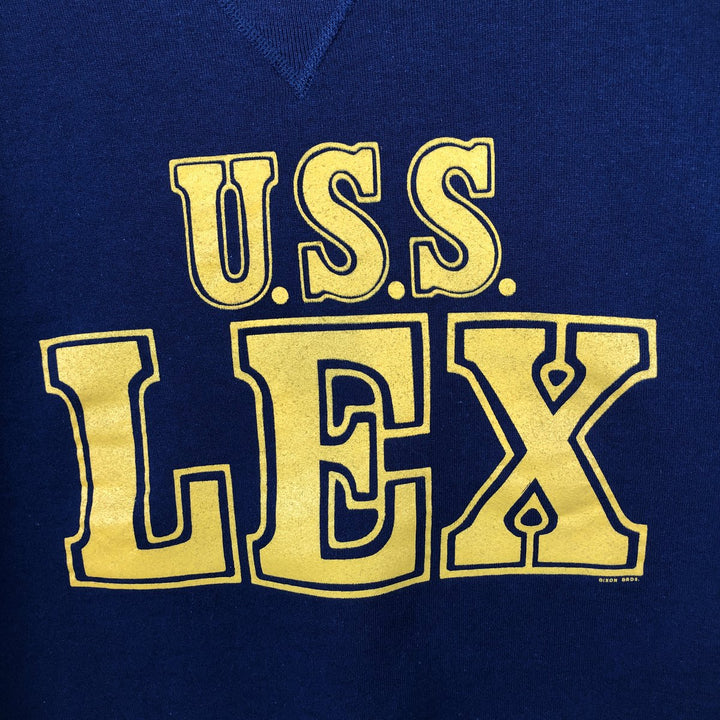 90'S Russell College Sweatshirt, Made in USA, Men's XL, Vintage cotton navy blue type Vintage Second Hand