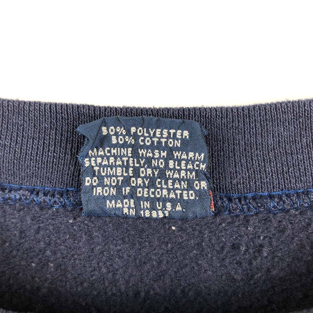 90'S SAVVY Triple Print College Sweatshirt, Made in USA, Men's Size L (Equivalent), Vintage polyester navy blue type Vintage Second Hand